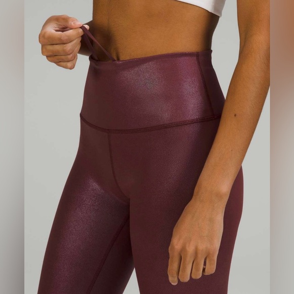 lululemon athletica Pants - Lululemon Wunder Train HR Tight 25" - Radiate Foil Print Red Merlot - size 6
